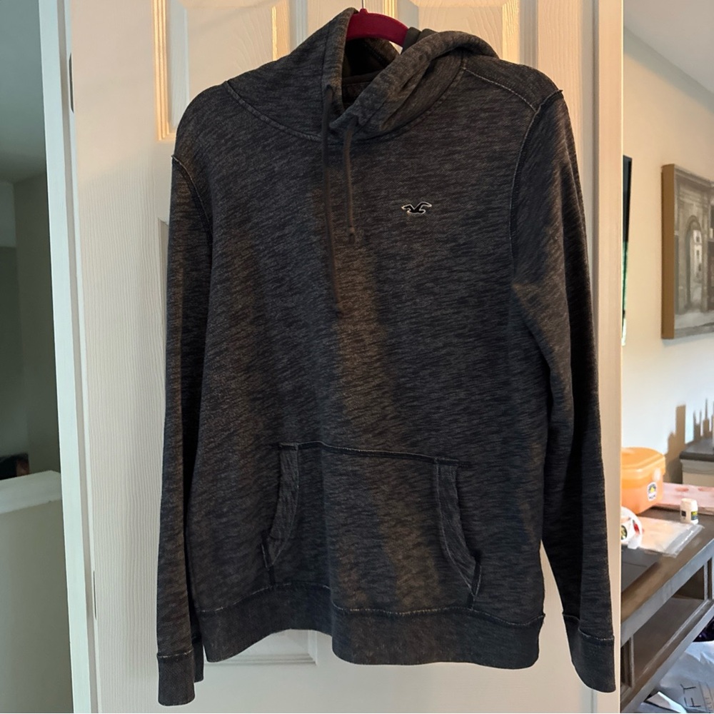 Hollister Charcoal Navy Hoodie with Logo